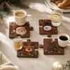 4 Pack Christmas Wooden with Santa Snowman Tree and Puzzle Design Holiday Decor