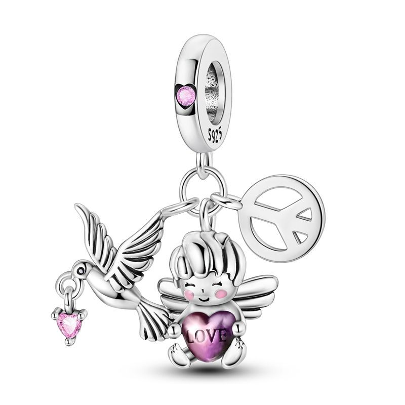 Copper Lucky Four Leaf Clover Series Charms Beads Fit Original Fine Braceletsdiy Jewelry Gifts Accessory