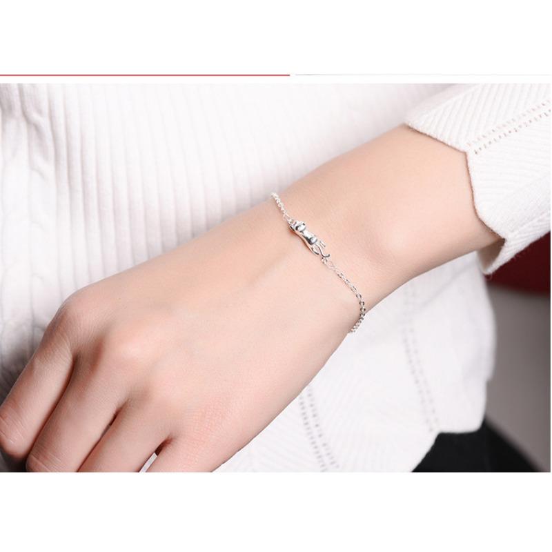 Korean Version Imitation Bracelet Jewelry Women's Fashion Cute Kitten Retro Temperament Simple and Anti-allergic Jewelry