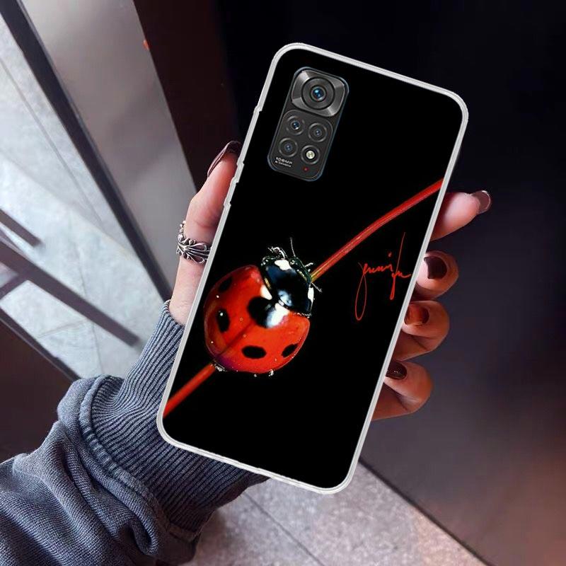 Insect Seven-Star Ladybug Phone Case For Xiaomi Redmi Note 10 11 12 13 14 15 Pro Plus 11S 12S 14S 11T 11E 10S Soft TPU Back Cove