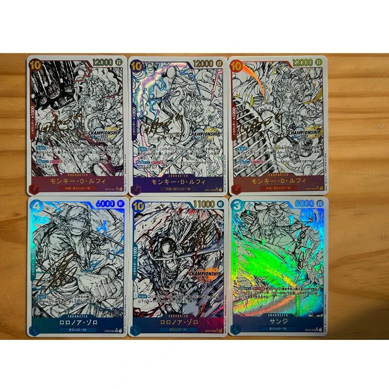 One Piece Diy Monkey Roronoa Zoro D Luffy Self Control Collect Signature Trading Flash Card Anime Cartoon Lovely Gift 63*88mm