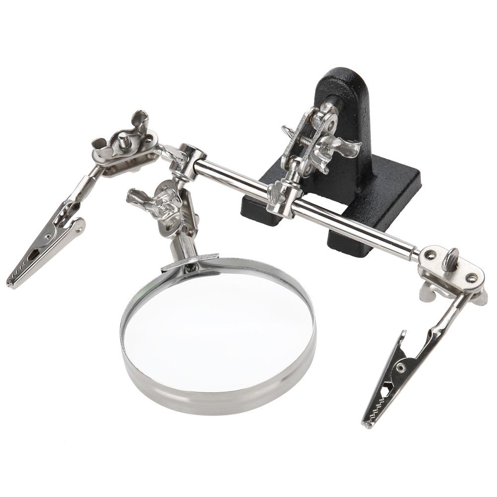 

Інструмент Третя рука Допоміжний інструмент 5-кратна лупа Ювелірна прикраса Лупа з 2 затискачами