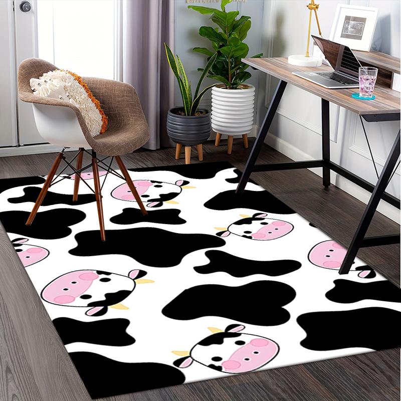 Chair Mat: Cute Cow Print Office Carpet Oversized Rug for Home Decor, Sofa Cover, Gift Idea, Suitable for Bedroom, Living Room & Various Rooms