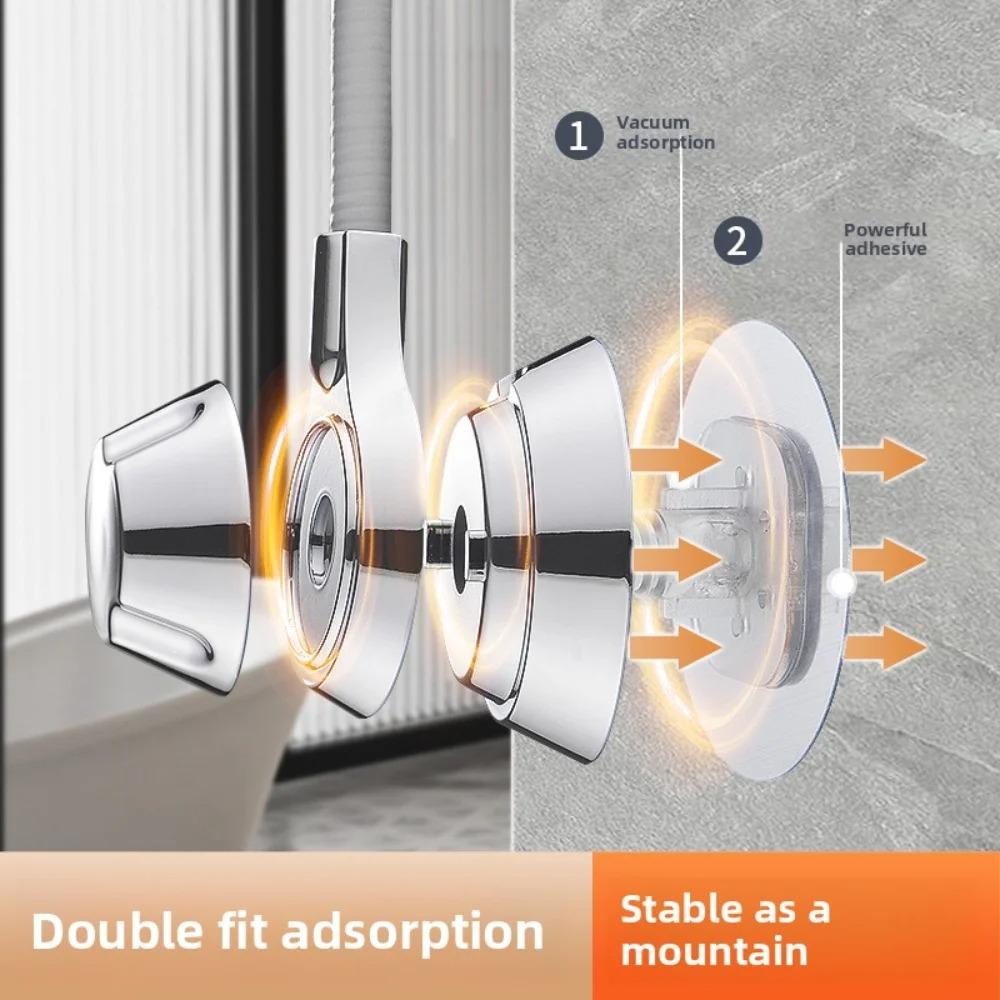 No Drill Shower Head Holder Adjustable Universal Showerhead Bracket with Adhesive Sticker Bathroom Wall Mount Accessory