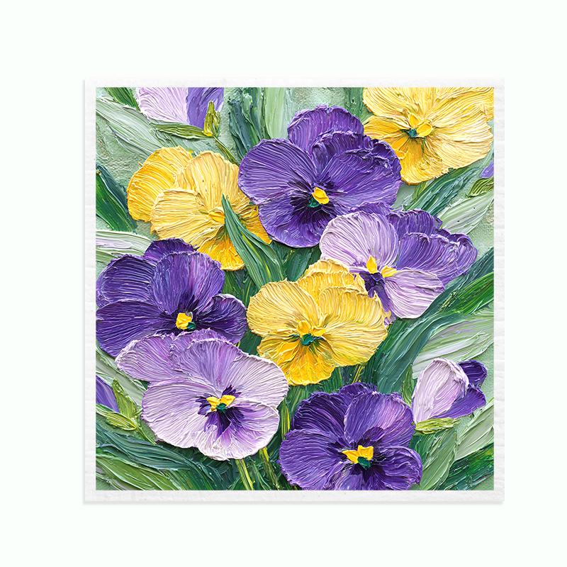 6pcs Natural Wood Pulp Cotton Sponge Cloths, Super Absorbent & Quick-Drying Reusable Dishcloths for Kitchen Cleaning