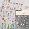 1pcs Cute Sketching Graffiti Animal Cat Dog Rabbit Bear Laser Nail Art Sticker Designs Self Adhesive Decoration Decal Acessories