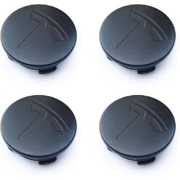 Wheel Center Hub Cap Kit With Tesla Emble Brand Center Caps For Model 3 Model Y With 20 Lug Nut Covers (4PCS) (Red)