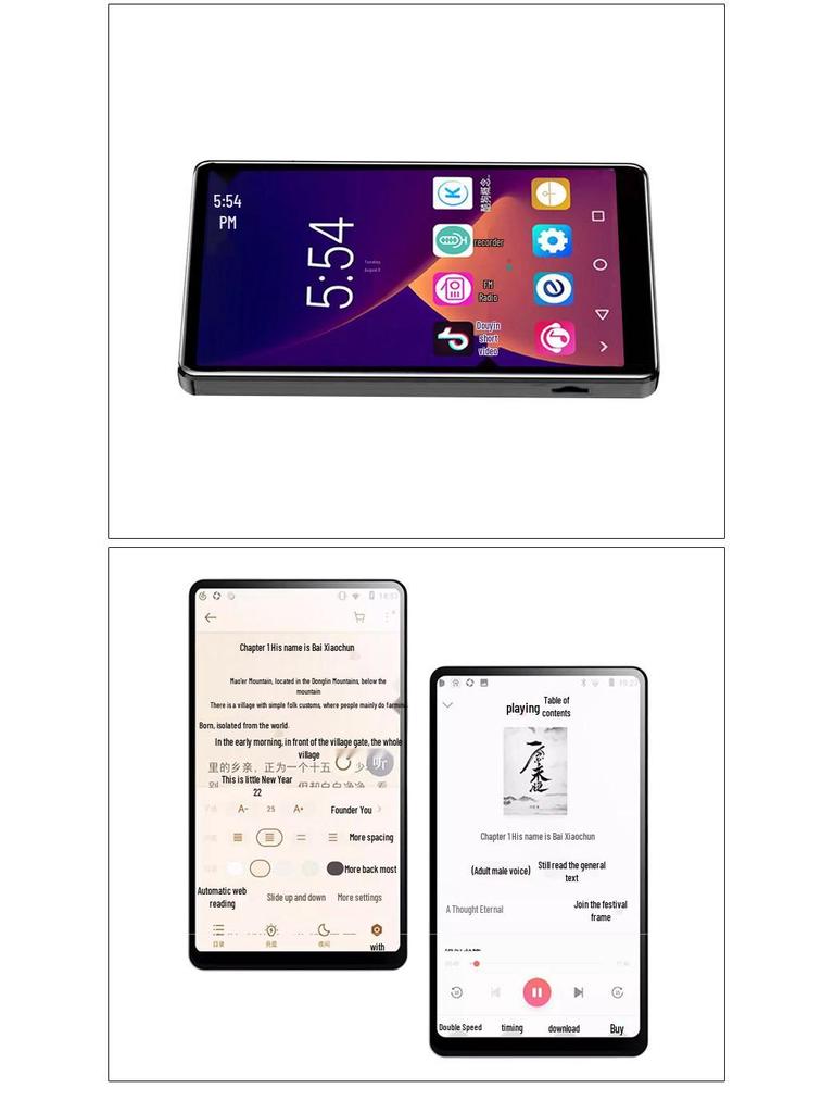 Octa-Core Android MP4 Player with Zinc Alloy Body, Sensitive Touch, Dual-Band WiFi, and Bluetooth