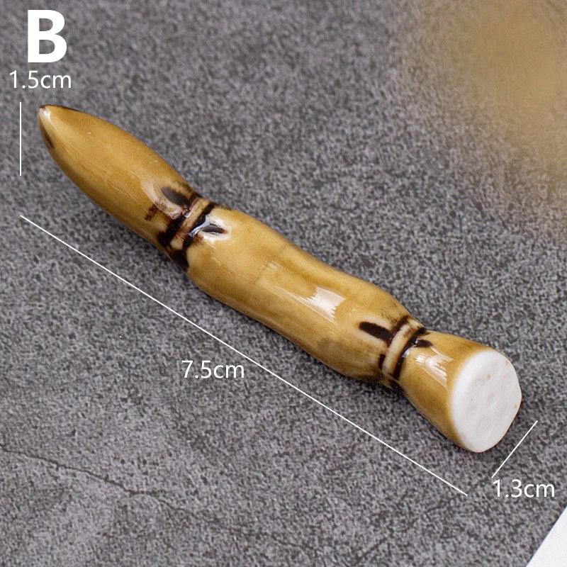 1pc Ceramic Chopstick Holder Japanese Vegetable Series Chopsticks Rack Fork Shelf Stand Kitchen Tableware Dining Table Decor