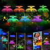 Solar Jellyfish Garden Lights Outdoor Waterproof 7 Color Changing Fiber Optic Solar Landscape Pathway Stake Lamps for Yard Lawn Wedding Holiday Decor