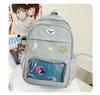 Schoolbag Japanese Ins Cute Soft Girl Travel Bag Transparent Bag Large Capacity College Style Girl Primary and Secondary School Student Backpack