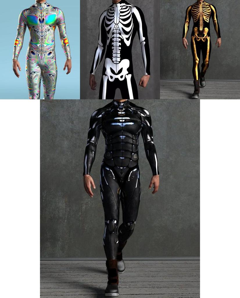 Halloweenský 3D digitálně potištěný body pro dospělé na cosplay a kostýmové párty