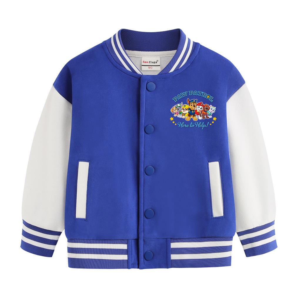 Paw Patrol Kids  Spring & Autumn Jackets: 2024 Thickened Baseball & Fleece Cardigan for Boys and Girls 90 cm