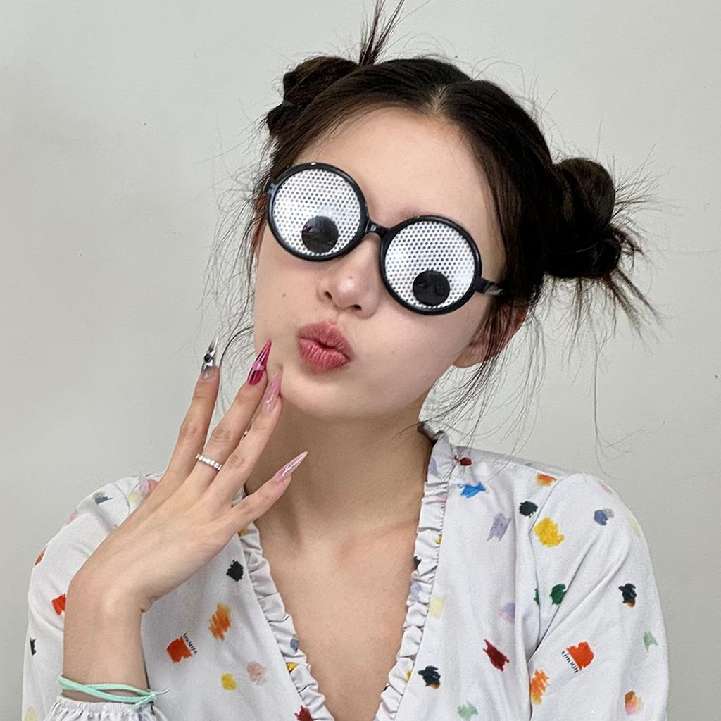 Round Frame Funny Vertigo Glasses Dizzy Shaking Costume Eyes Glass Gift Choice For Kids Friends