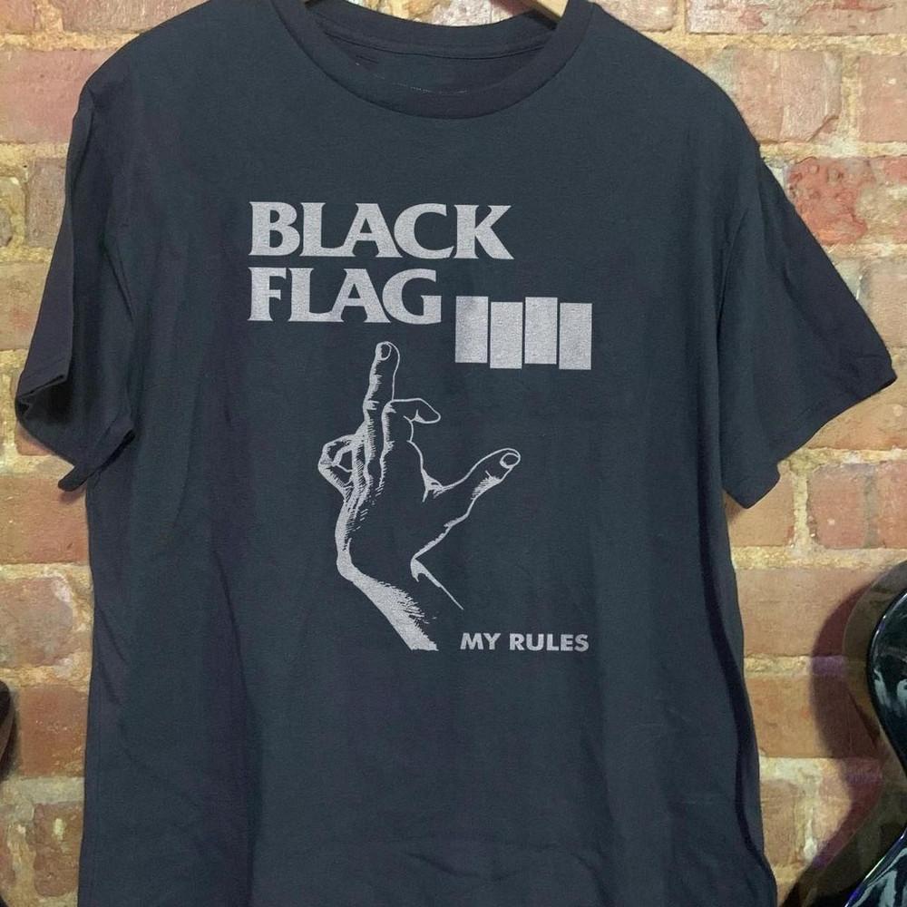 Black Flag My Rules Punk Rock Band Tshirt Unisex T-Shirt XXXXL