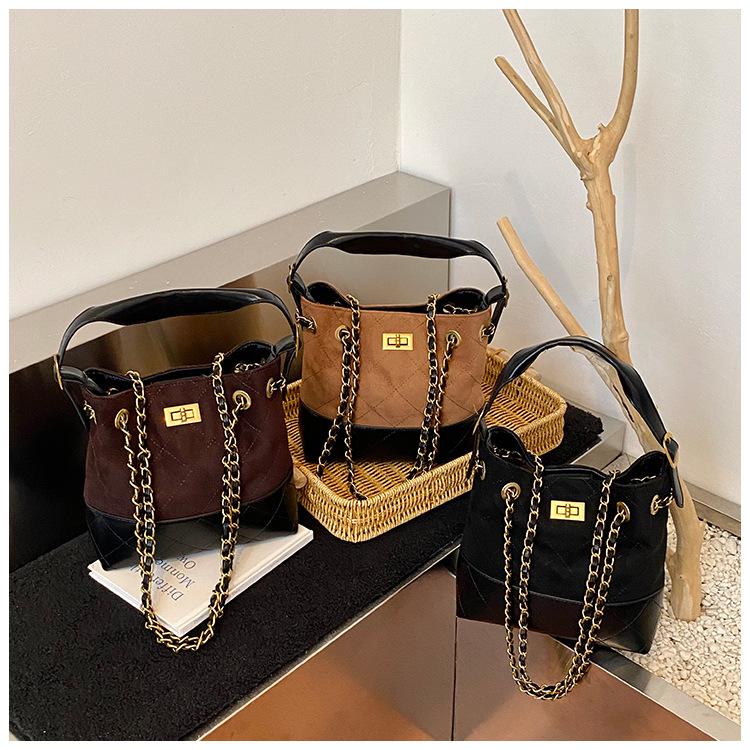 Women's Argyle Patchwork Retro Handbag with Chain Strap - 2025 Collection