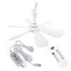 Ventilador de Techo Silencioso con 6 Aspas, Alimentado por USB, con Mando a Distancia, Temporizador, 4 Velocidades, Ventilador Colgante para Camping, Cama, Dormitorio, Tienda de Campaña, Nuevo
