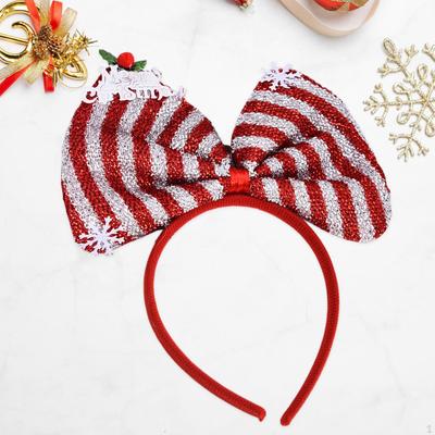 Bow Hair Hoop Christmas Headband Headwear Merry Head Decoration Xmas for