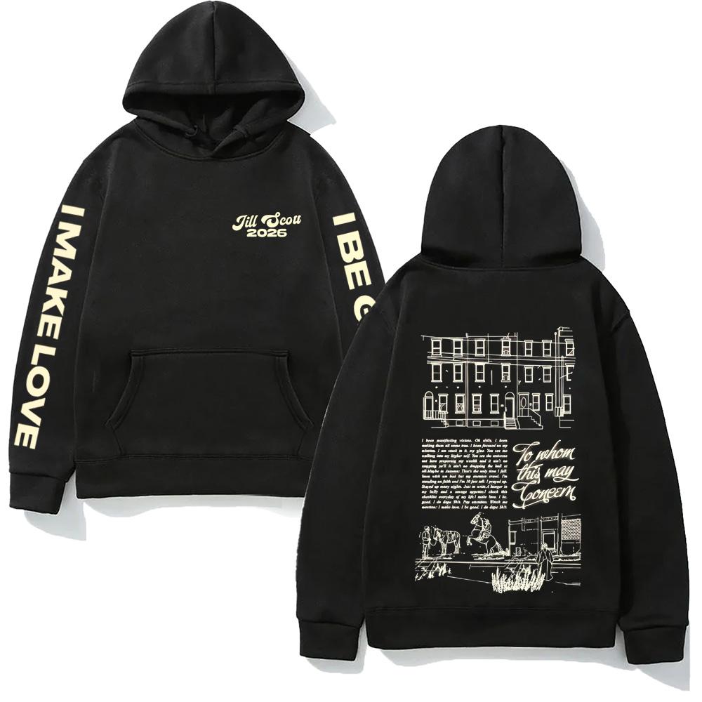 

Jilly From Philly New Style Hoodie Jill Scott 2026 Unisex Casual Hoodies Sweatshirt Comfortable Clothes with Hooded Pullovers XS чёрный