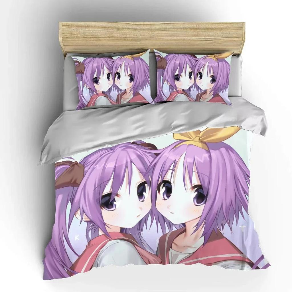 Japanese 3D Anime Moe Double Bed Duvet Cover Luxury European Bedding Sets Soft Pillow Cases Home Textiles