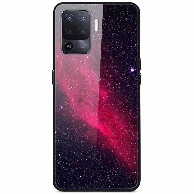 Tempered Glass Case For Oppo Reno5 Lite Hard Back Cover for Oppo Reno 5 Lite Luxury Painted Reno5Lite Funda 6.43'' Shockproof