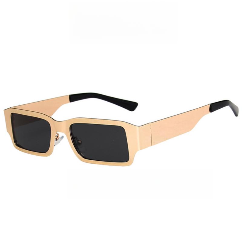 Metallic Square Ladies Fashion Sunglasses Hip Hop Personality Trend Cool Suitable for Street Party Accessories