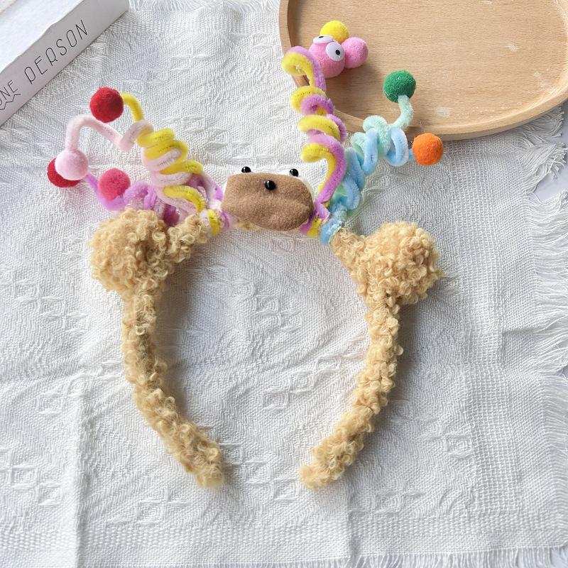 Cartoon Plush Headband: Cute Hair Accessory for Women & Kids, Perfect for Face Washing