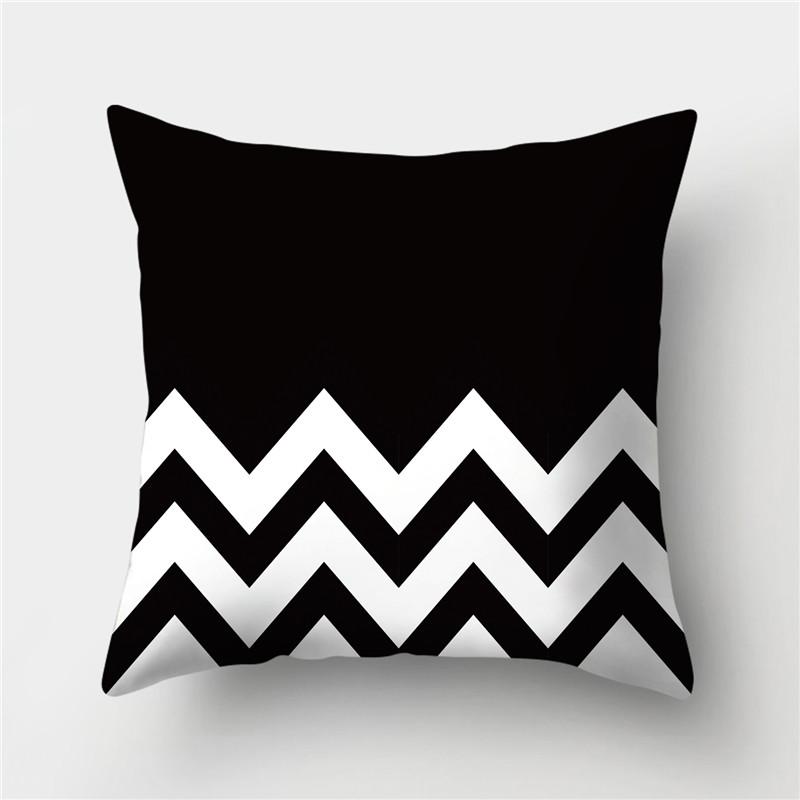 Black and White Geometric Stripe Pattern Pillowcase Home Living Room Sofa Decorative Cushion Cover Pillowcase