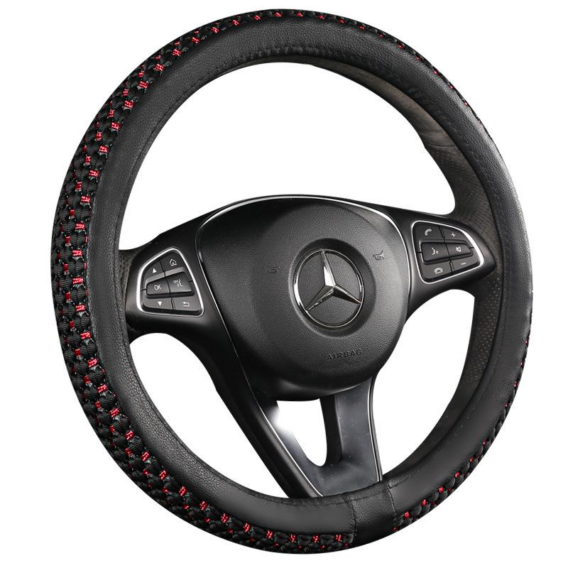 Ice Silk Universal Car Steering Wheel Cover - Non-Slip, Wear-Resistant, Sweat-Absorbent, Suitable for All Seasons and Small Cars