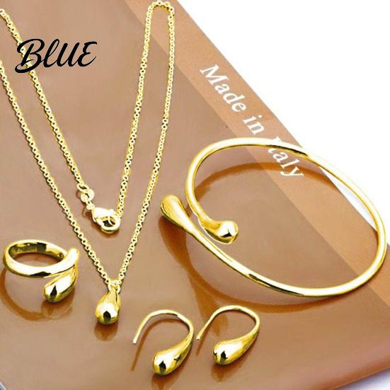 4 Piece Jewelry Set Pcs/Set Women Water Drop Shape Polished