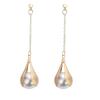French Tassel Earrings for Women, Matte Metal Dangle Earrings Trendy Birthday Party Jewelry