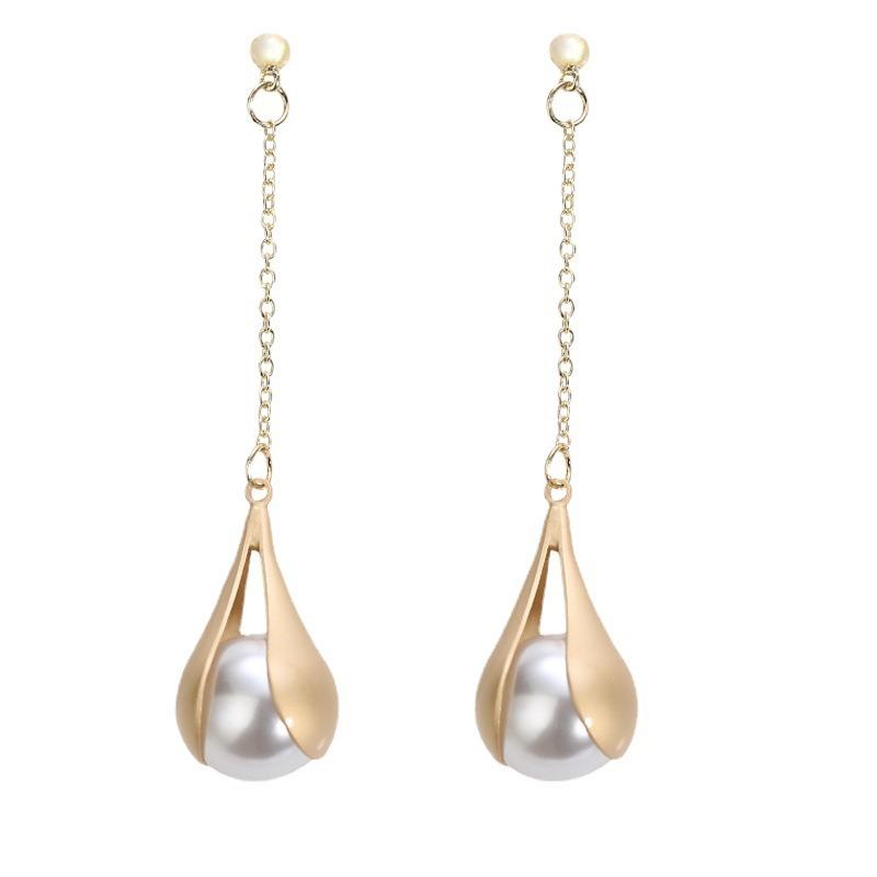 French Tassel Earrings for Women, Matte Metal Dangle Earrings Trendy Birthday Party Jewelry