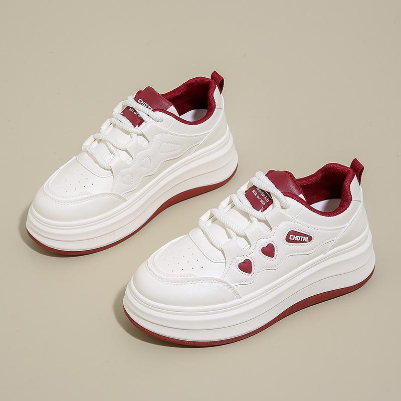 

Осень новые дышащие маленькие белые туфли женские студенческие платформа универсальные повседневные спортивные кеды 35 бордовый