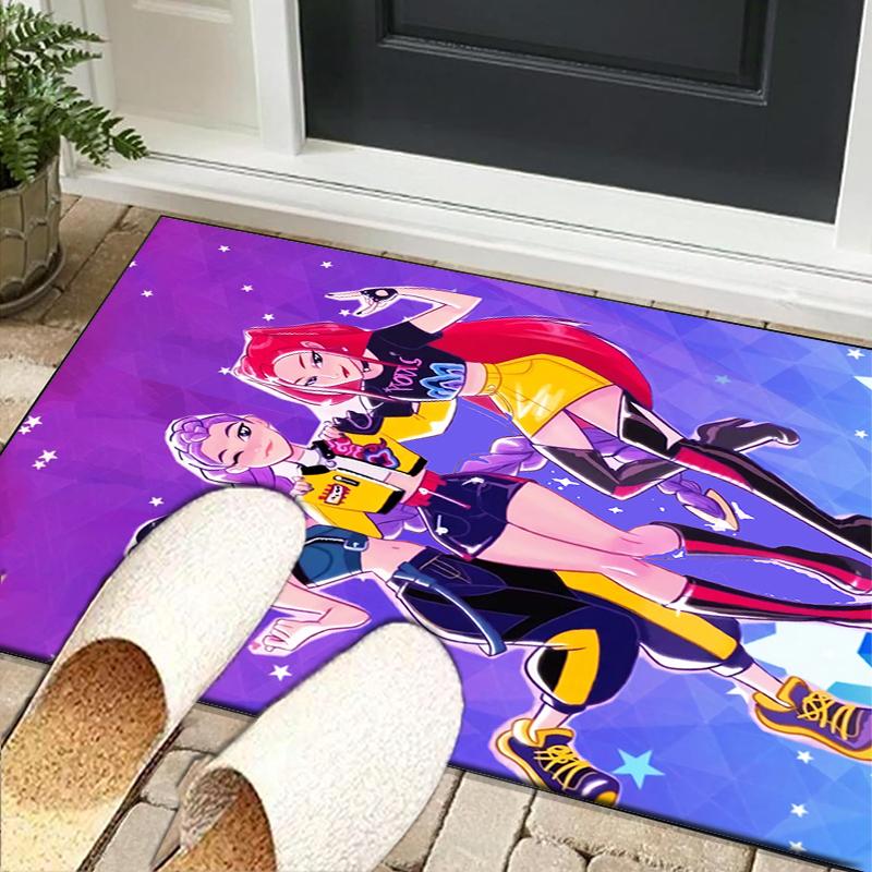 Superhero kpop Friends Adventure Office Rug Chair Mat, Game Carpet, Suitable for Front Door, Bedroom, Living Room, Desk, Holiday Gift