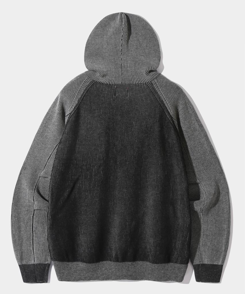 Dimiteulibeullaeg Vlad Type-A Two-Tone Long Sleeve Hoodie Knit_Black
