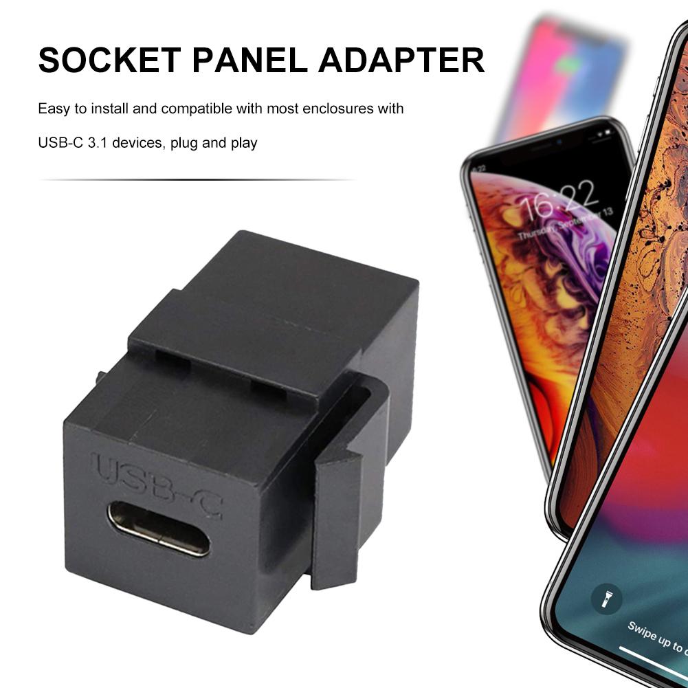 USB 3.1 Type C Socket Cable Port Support Charging Data Synchronization Keystone Insert for Wall Plate Outlet Panel