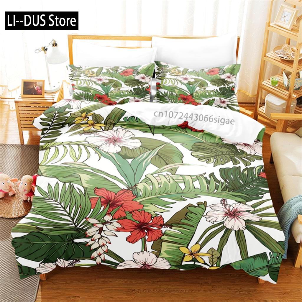 Tropical Plants Bedding Set Duvet Cover Set 3d Bedding Digital Printing Queen Size Bedding Set Fashion Design