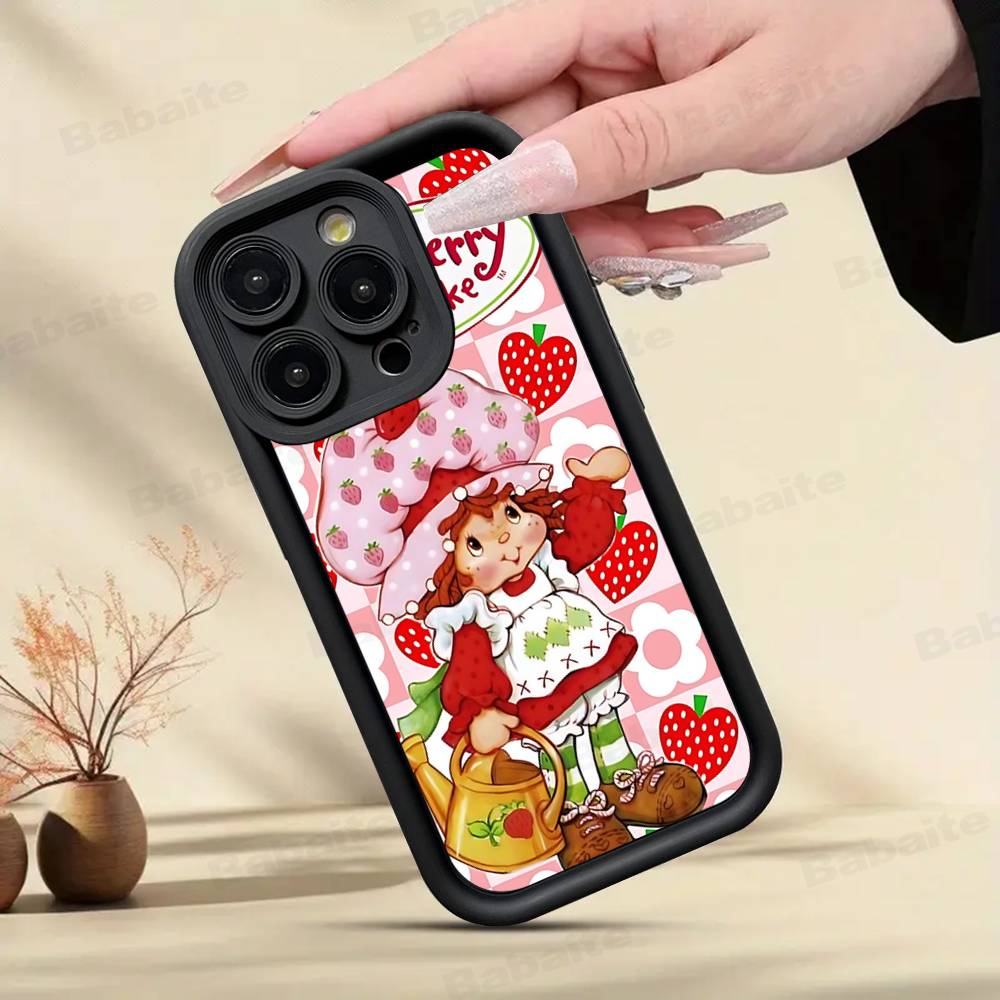 Girl Pink Strawberry S-Shortcake TPU Phone Cover For Iphone 17 16 15 14 13 12 11 Pro Max Plus Case Cover