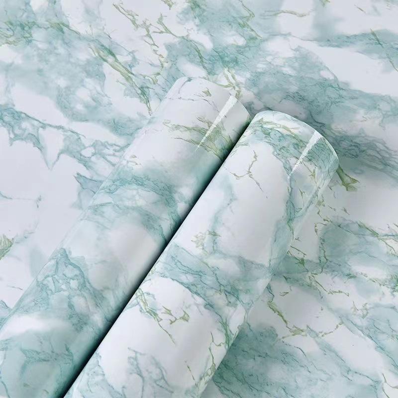 Rosa und Grüne Küchenölbeständige Aufkleber Marmormuster Möbelrenovierung Hintergrund DIY Selbstklebende Tapete