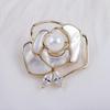 High-End Natural Shell Butterfly Camellia Pearl Brooch for Women