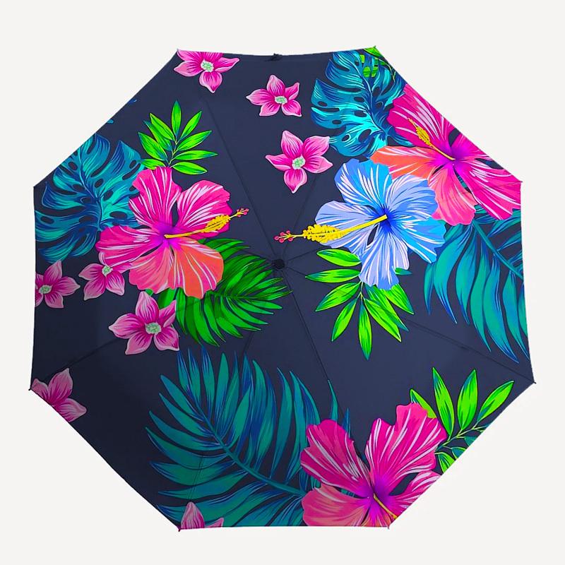 1pc Tropical Floral Pattern Umbrella with Plastic Handle,Vibrant Cartoon Pattern,Multi-functional UmbrellaPT080