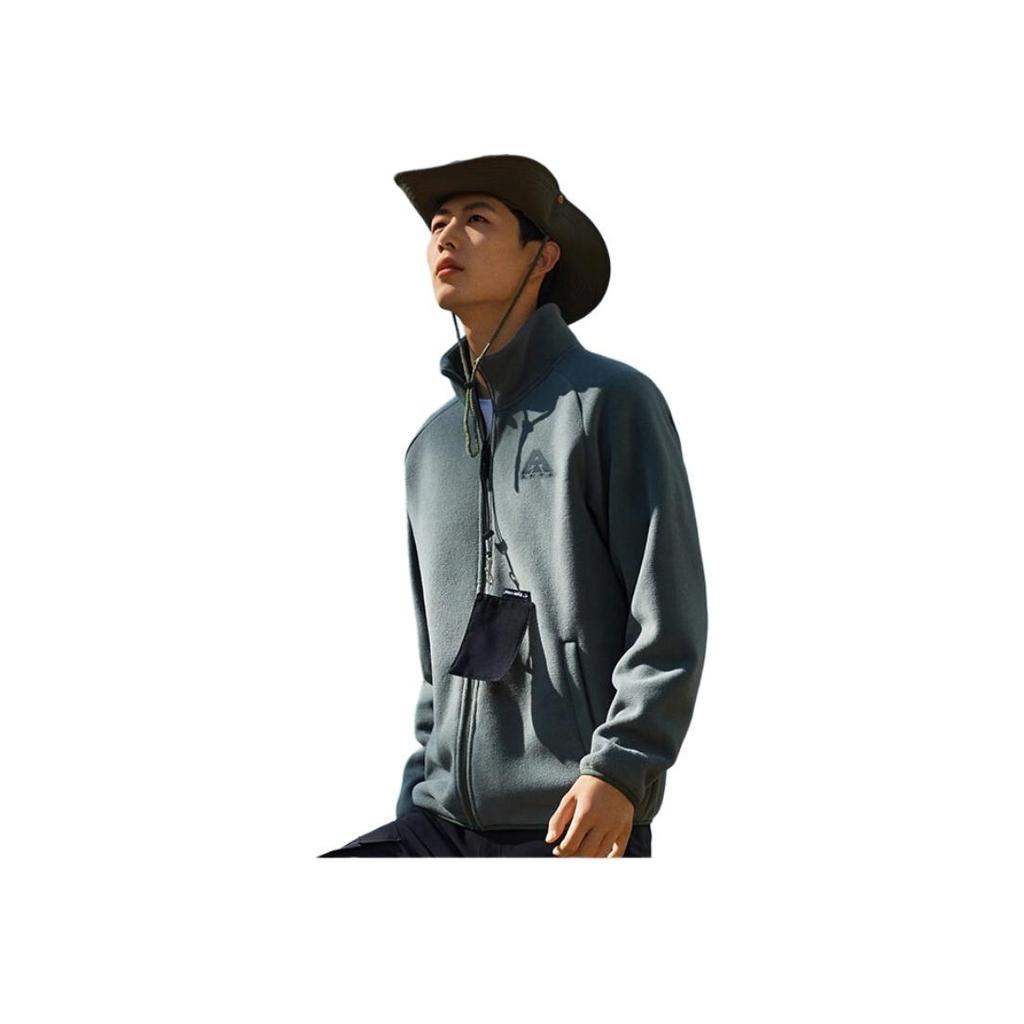 Anta Outdoor Series Solid Color Warm Stand Collar Knitted Sweater Men Sweater Bronze 952446702-5