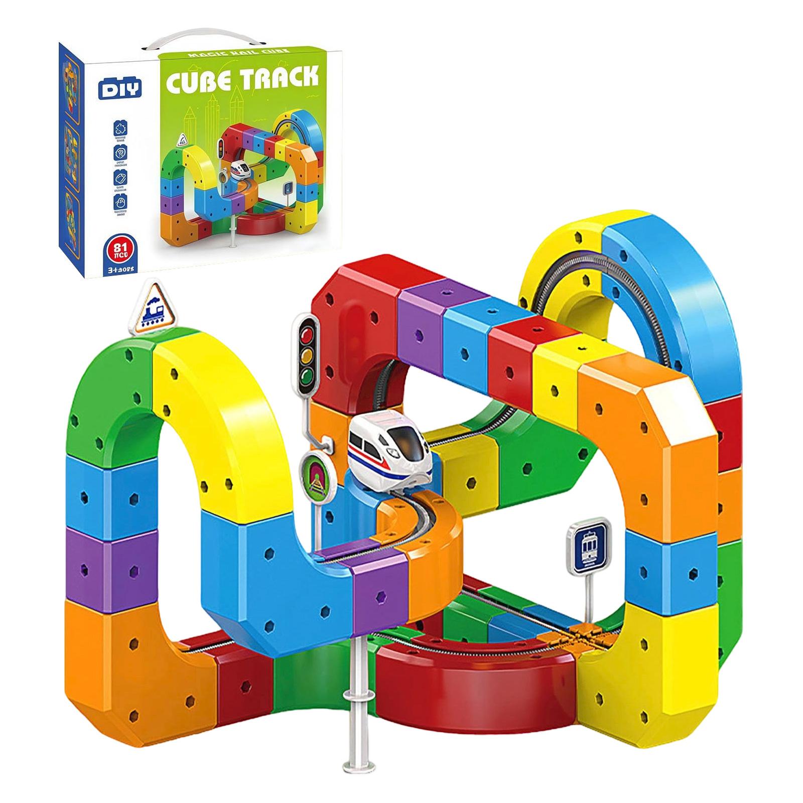 

Three Dimensional Rail Car, Building Block Track Toys, Exercise Children s Hand Eye Coordination