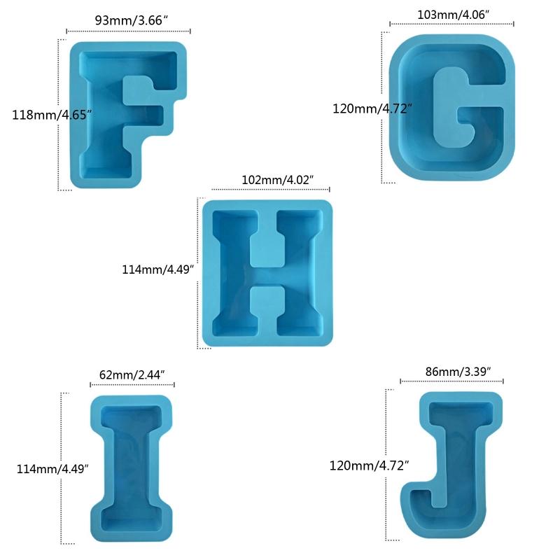 3D A~Z Letters Silicone Molds Epoxy Resin Mold DIY Crafts Polymer Clay Plaster Mold DIY Candle Handmade Soap Tools