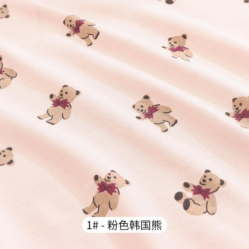 90x50cm/180x100cm Little Bear 100% Cotton Printed Knitted Fabric For Children's Clothing, Hoodies Handmade DIY Fabrics YHTJ0088