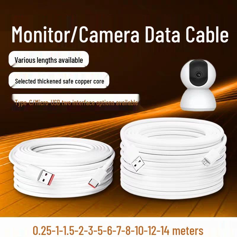Extended USB-C Power Cable for Android, 3m/5m/10m, Ideal for Surveillance Cameras
