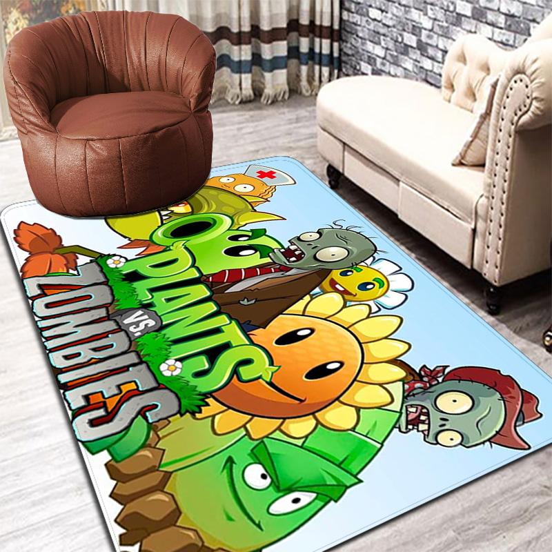 Plants vs. Zombies pattern Rug Floor Mat for Living Room or Bedroom Soft and Comfortable Carpet a Gift for Birthday and Holiday.