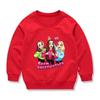 Bright Red Children's Hoodie with Cute Heart-Making Babies Print – Comfortable, Skin-Friendly, and Full of Vitality
