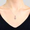 Pendant Necklace Top Cross Cubic Zirconia Silver 925 Accessory [Sears] Men's Women's Sp01-0033