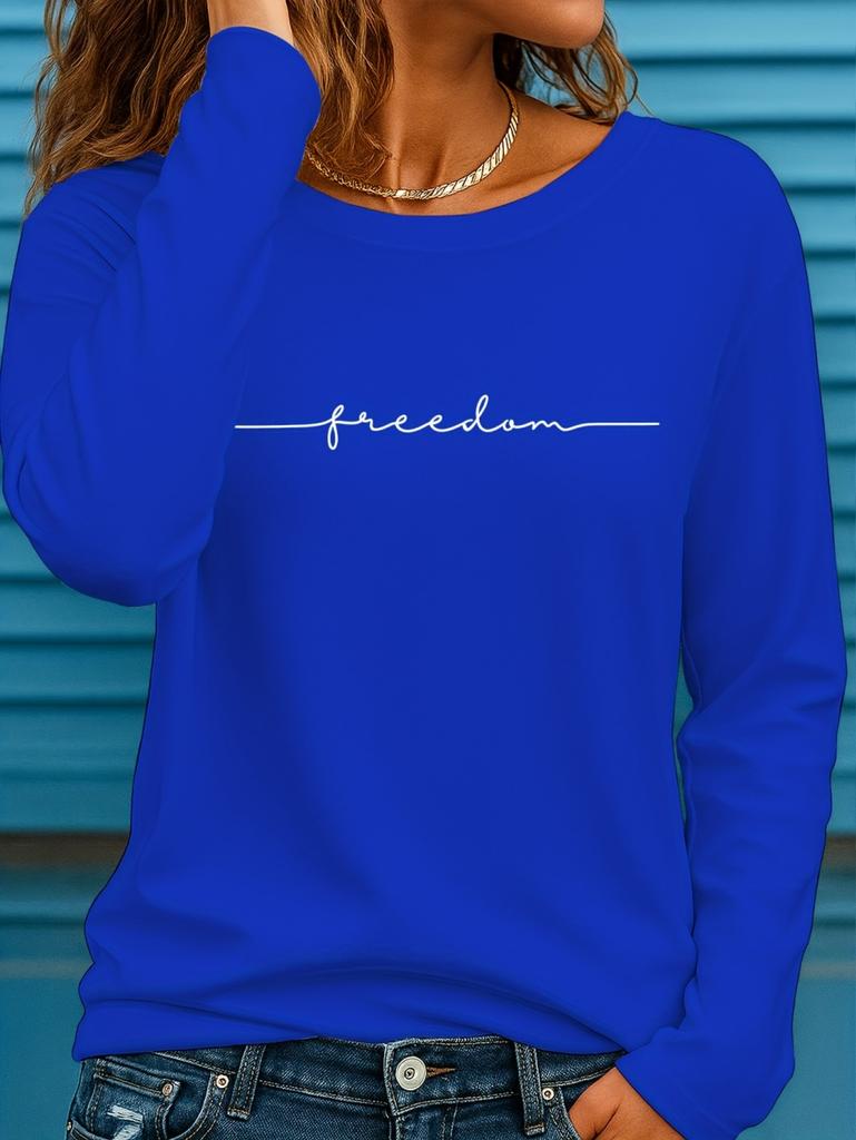 Women's Long Sleeves T-Shirts Casual Loose Black and White Lines Pattern Round Neck Short Sleeved T-Shirt Fall Female Clothing